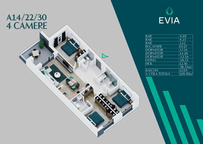 Apartament cu 4 camere în Theodor Pallady