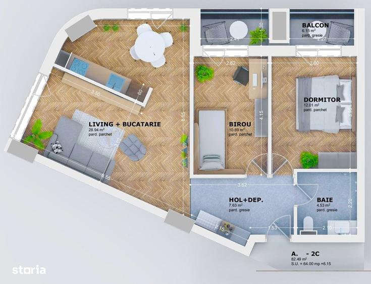 Apartament cu 3 camere decomandat în Tătărași