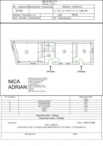 Casă cu 2 camere cu Teren 650 Mp în Central