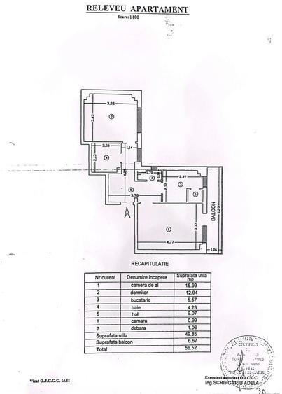 Apartament cu 2 camere decomandat în Nicolina