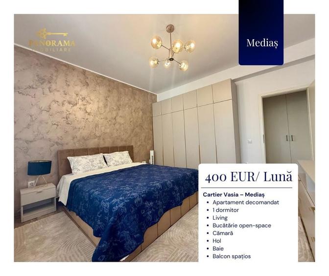 Apartament cu 2 camere decomandat, mobilat în Central