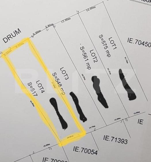Teren Construcții intravilan de 517 mp, în Exterior Vest