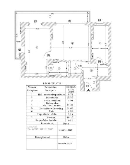 Apartament cu 2 camere semidecomandat, mobilat în Central