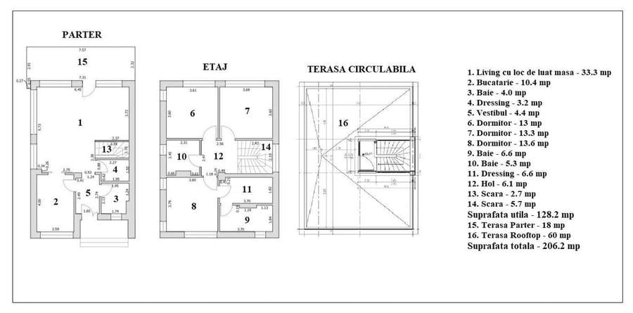 Casă cu 4 camere cu Teren 300 Mp în Tunari