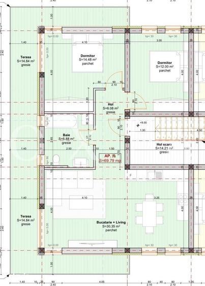 Apartament cu 3 camere în Central