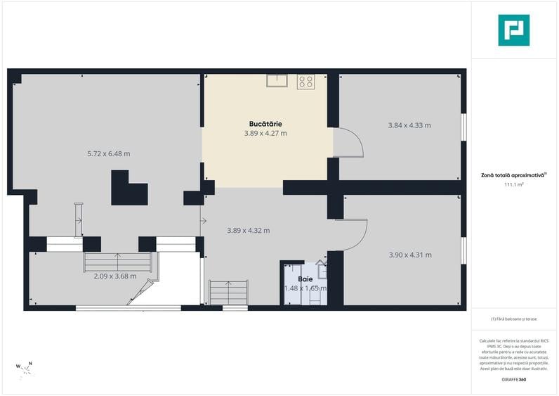 Apartament cu 4 camere în Central