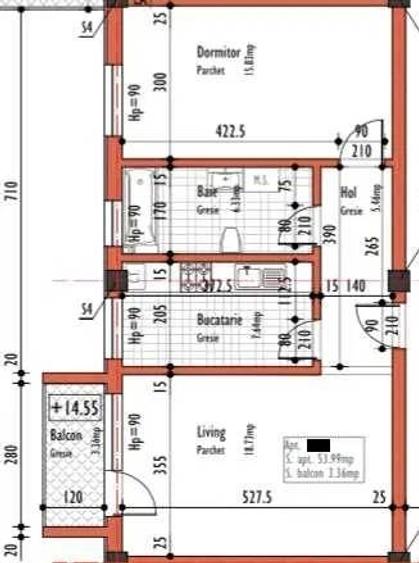 Apartament nou cu 2 camere decomandate, confort I, 55mp, etaj 2, finisat modern, mobilat si utilat, - 1