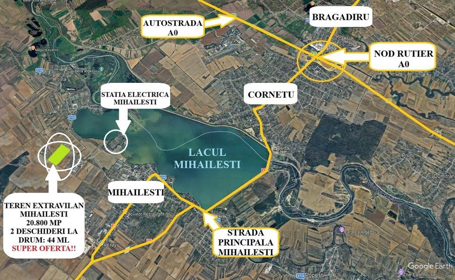 Teren extravilan de 20800 mp, în Mihăilești