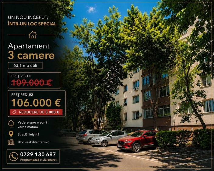 Apartament cu 3 camere semidecomandat în Valea Ialomiței