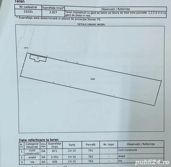 Casă cu 3 camere cu Teren 3927 Mp în Fântânele