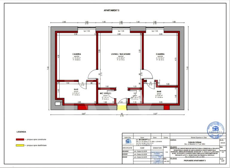 Apartament cu 3 camere în Ultracentral