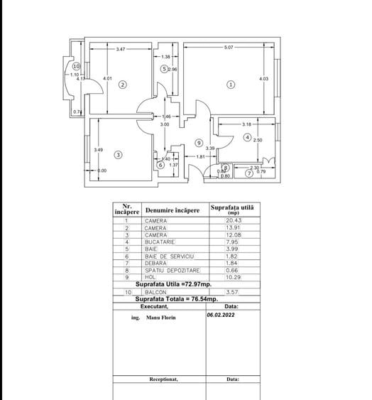 Apartament cu 3 camere decomandat în Giurgiului