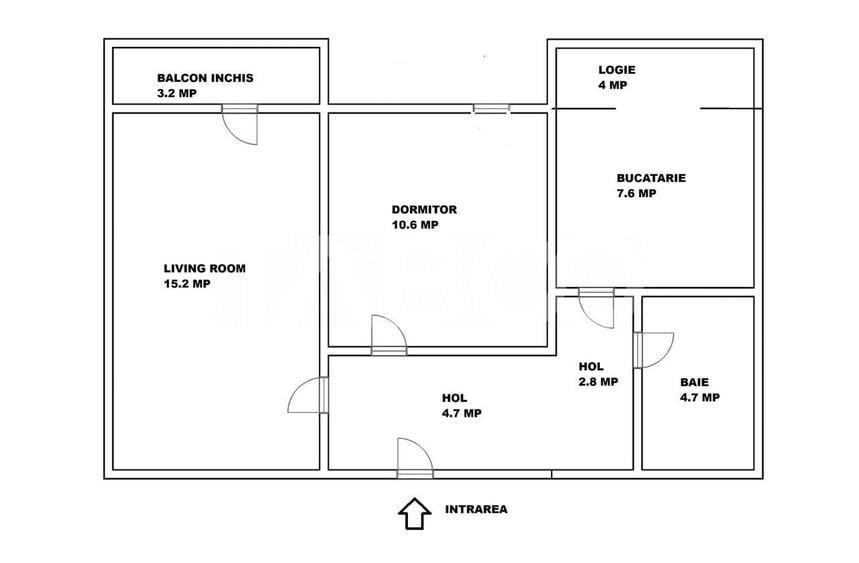 Apartament cu 2 camere decomandat în Central