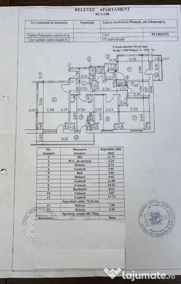 Apartament cu 4 camere decomandat în Republicii