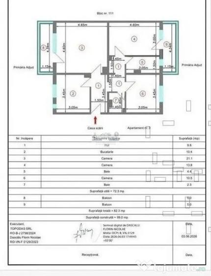 Apartament cu 3 camere decomandat, mobilat în Central