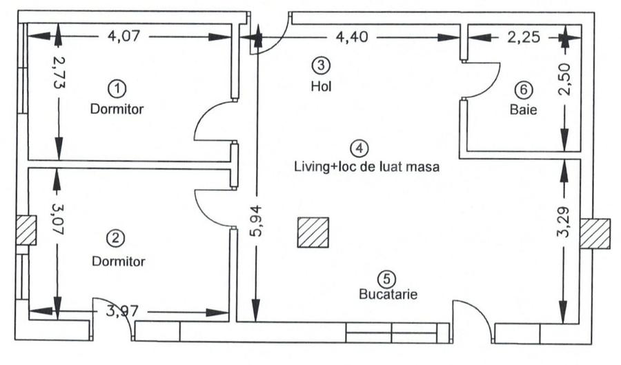Apartament cu 3 camere semidecomandat în Dâmbul Rotund