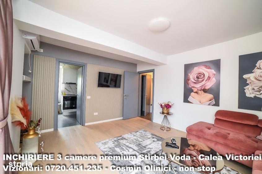 Apartament cu 3 camere, mobilat în Calea Victoriei