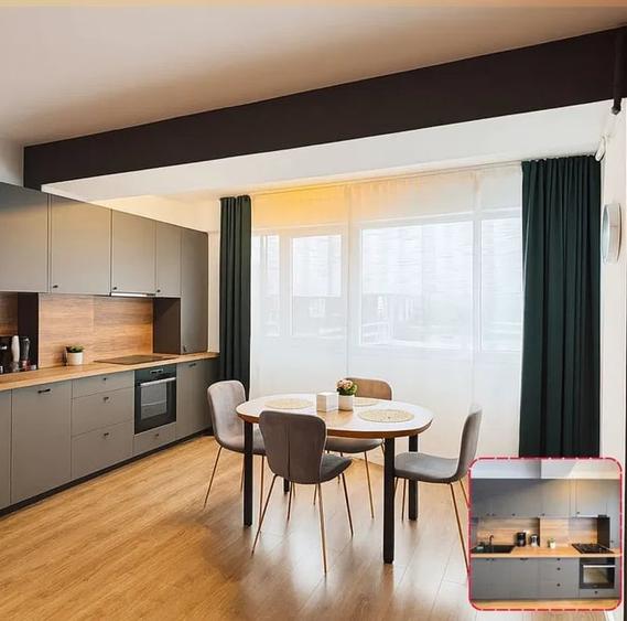 Apartament cu 2 camere semidecomandat, mobilat în Pipera