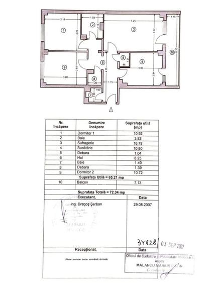Apartament cu 3 camere decomandat în Găvana