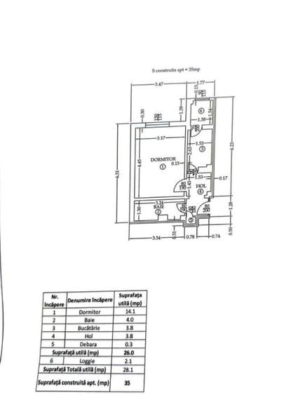 Garsonieră  decomandată  renovată complect (mobilată+utilată )  9 mai - 3