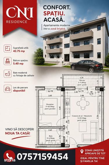 Apartament cu 2 camere în Frumoasa