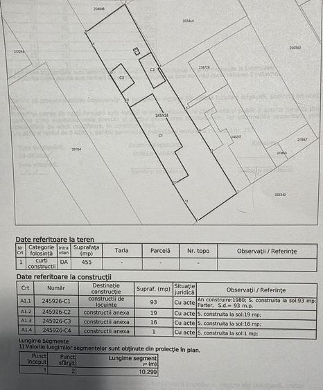 Teren Construcții intravilan de 455 mp, în Andronache