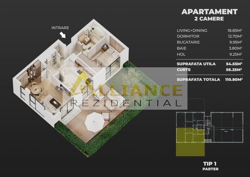 Apartament cu 2 camere decomandat în Berceni