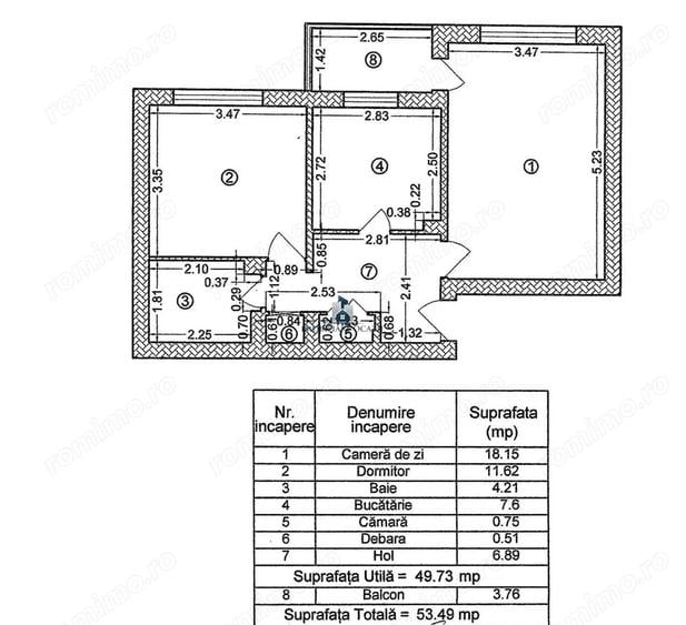 Apartament cu 2 camere decomandat în Giurgiului