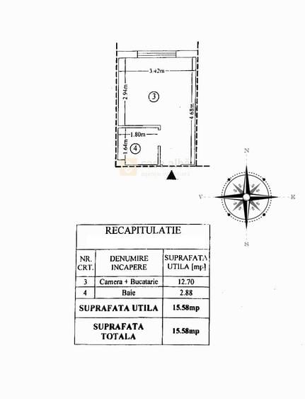 Garsonieră decomandată în Frumoasa