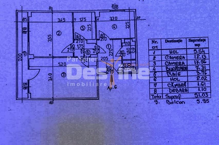 Apartament cu 2 camere decomandat în Rahova