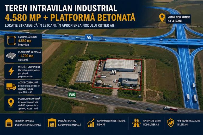 Teren intravilan de 4580 mp, în Exterior Nord