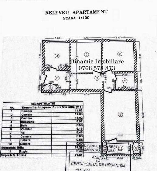 Apartament cu 3 camere decomandat în Dristor