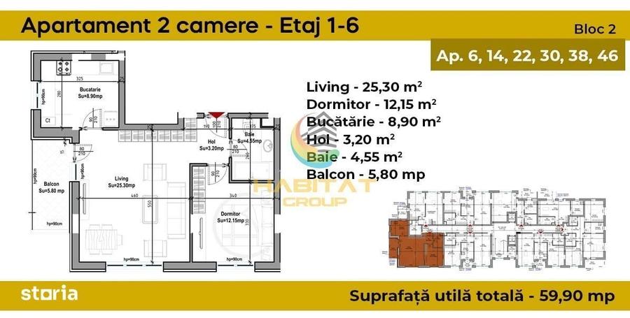 Apartament 2 camere / 60 mp / Grand Arena - 6