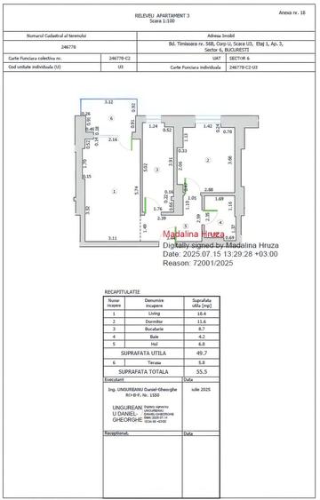 Apartament cu 2 camere decomandat în Militari