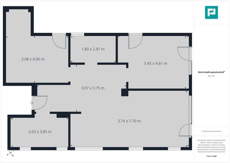 Apartament cu 3 camere în Iosia