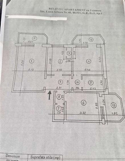 Apartament cu 3 camere decomandat în Canta