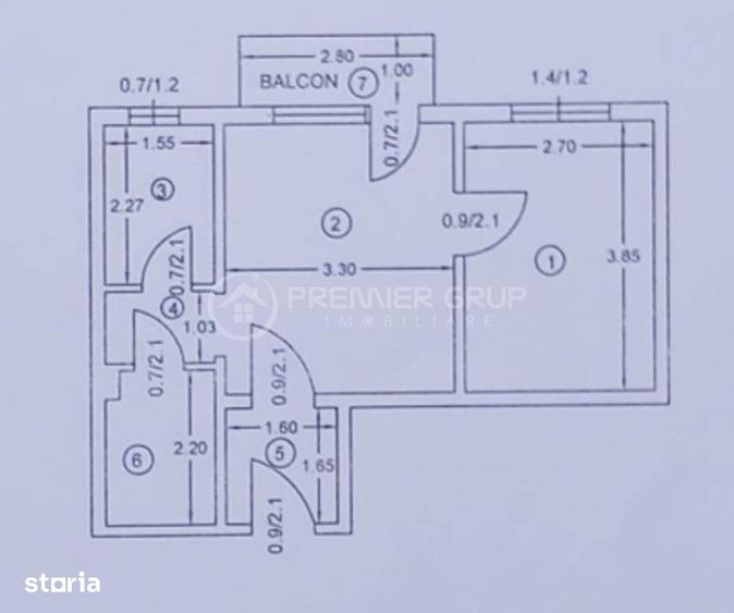 Apartament cu 2 camere nedecomandat în Podu Roș