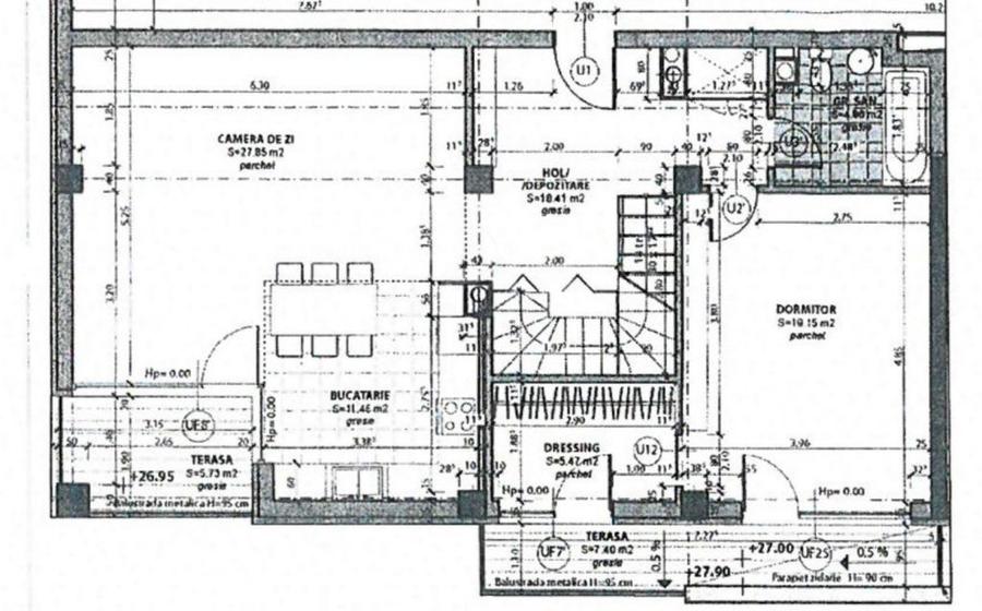 Penthouse cu 4 camere semidecomandat în Gheorgheni