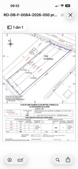 Teren Construcții intravilan de 2113 mp, în Bâldana