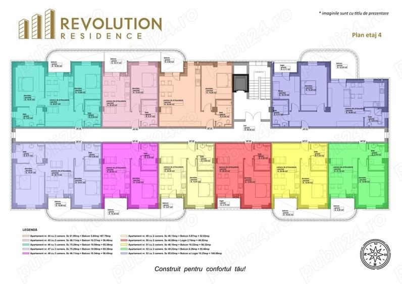 Apartament cu 2 camere decomandat în Central