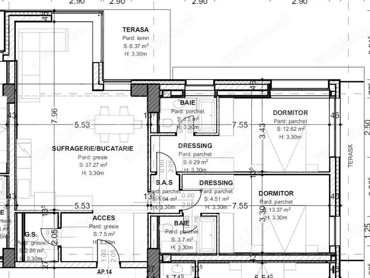 Apartament cu 3 camere decomandat în Central
