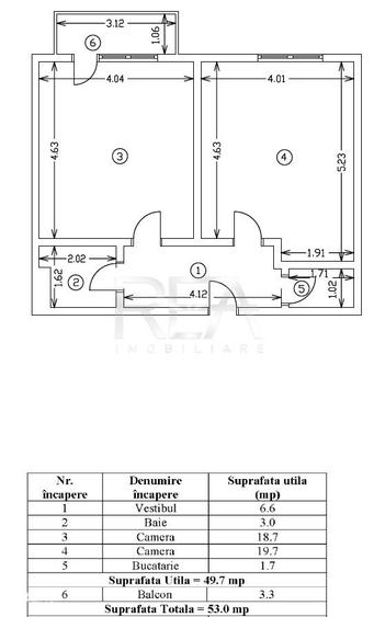 2 camere Vitan, centrala, parcare, et. 3, an 1986, 53 mp - 8