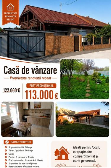Casă cu 3 camere în Bujac