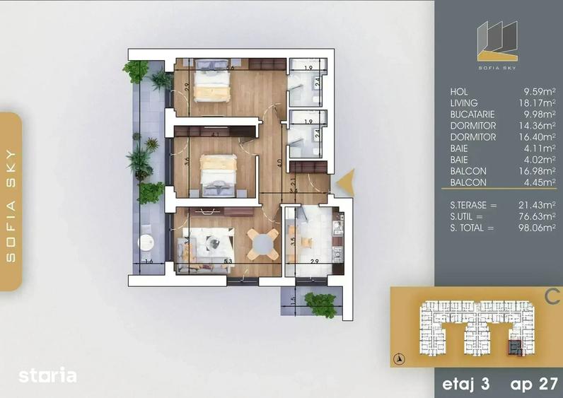 Mutare Rapida Pallady Apartament 3 Camere Decomandat Metrou 8 min - 5