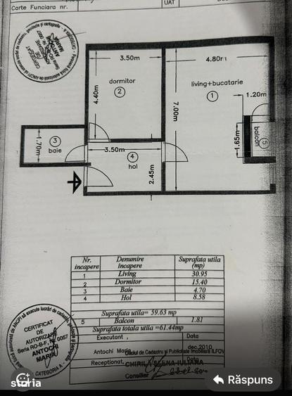 Apartament cu 2 camere decomandat, mobilat în Dobroești