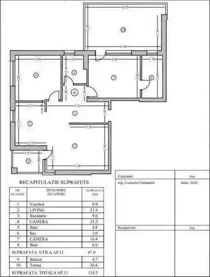 Apartament cu 3 camere decomandat în P-ța Unirii