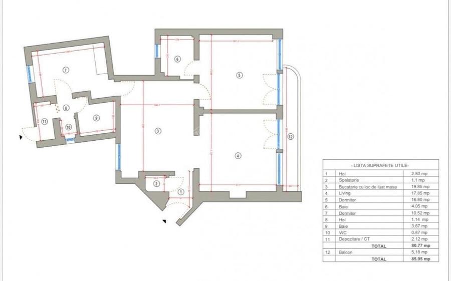 Apartament cu 3 camere semidecomandat în Ultracentral