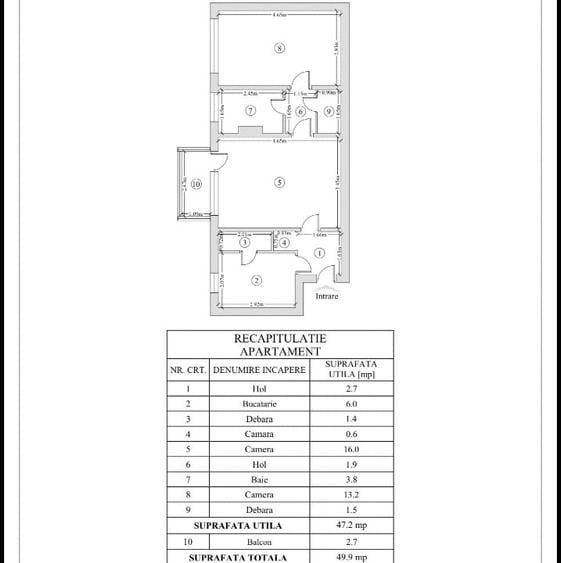 Apartament cu 2 camere nedecomandat, mobilat în Tătărași