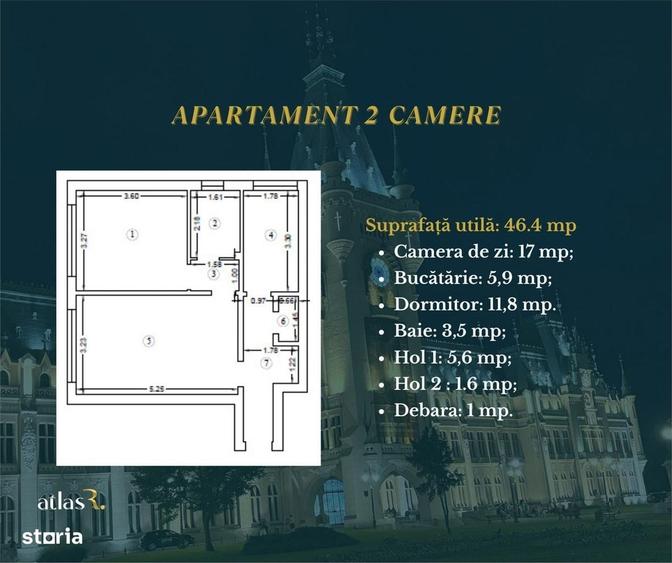 Apartament cu 2 camere semidecomandat în Central