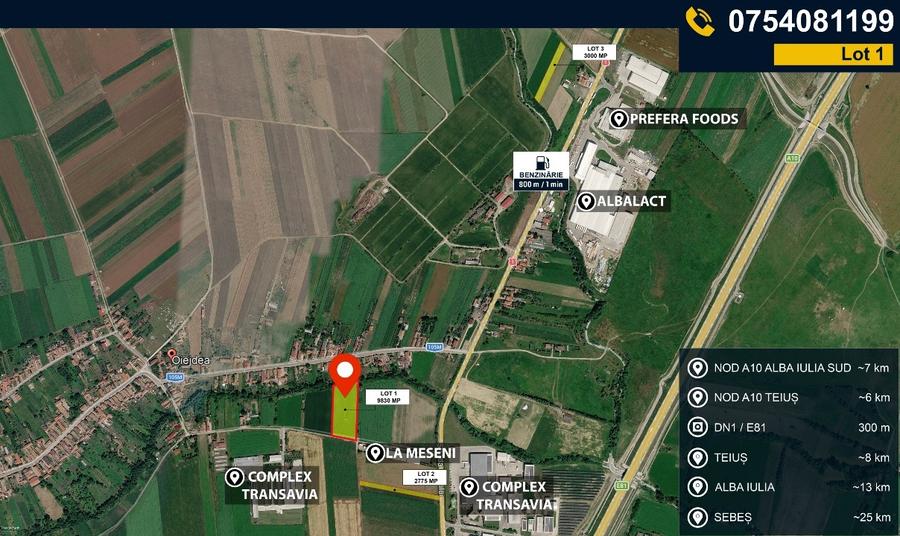 Teren Construcții intravilan de 9830 mp, în Galda de Jos